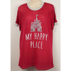 Disney Parks My Happy Place Burnout Ringer Tee Lg